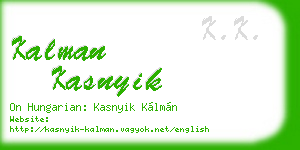 kalman kasnyik business card